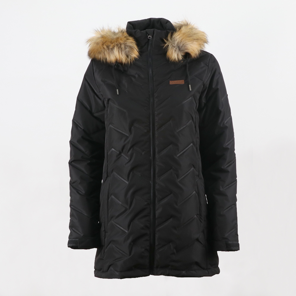 Newly Arrival Womens Long Puffer Coat -
 Women’s long padded jacket fabric with 3D effect 8219618B – Senkai