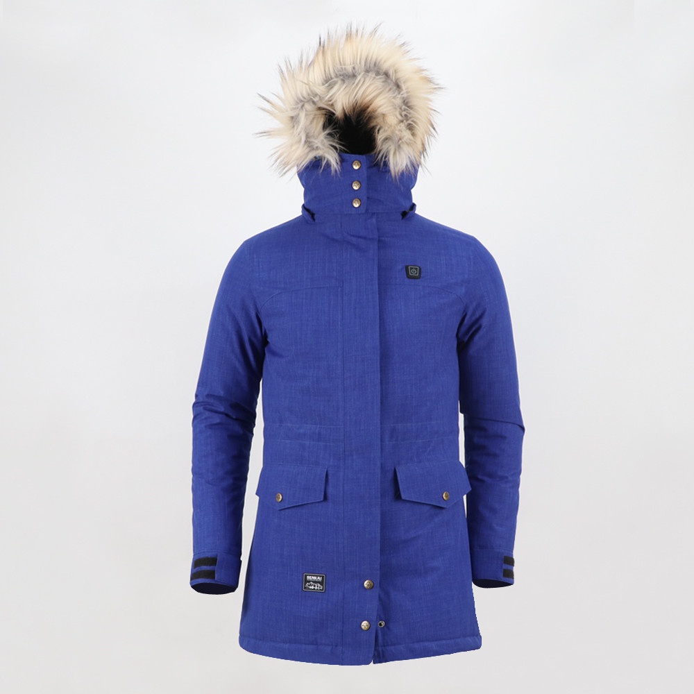 Manufacturer of Goose Down Jacket -
 Women’s fur hooded waterproof long coat  – Senkai