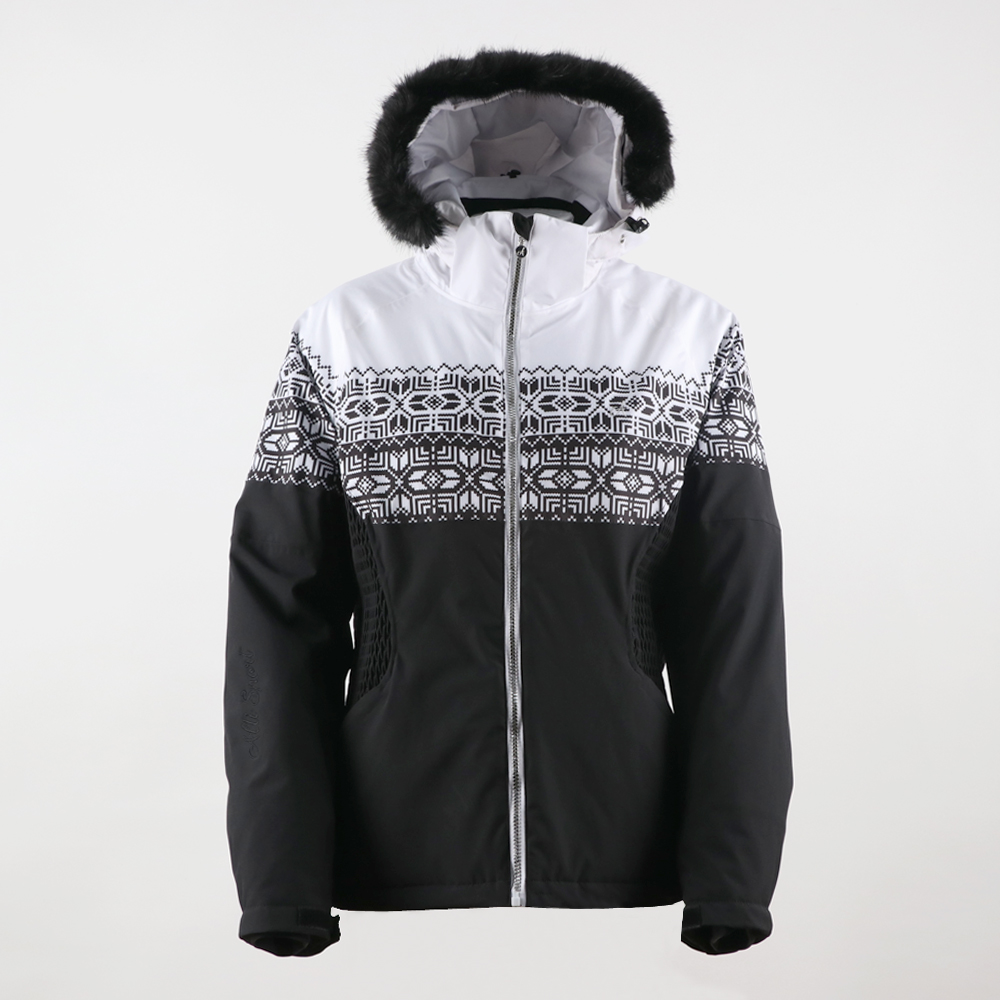 High Quality Leopard Print Fur Jacket -
 Women’s outdoor jacket with fur hood and print fabric ALLW20010 tape seam – Senkai
